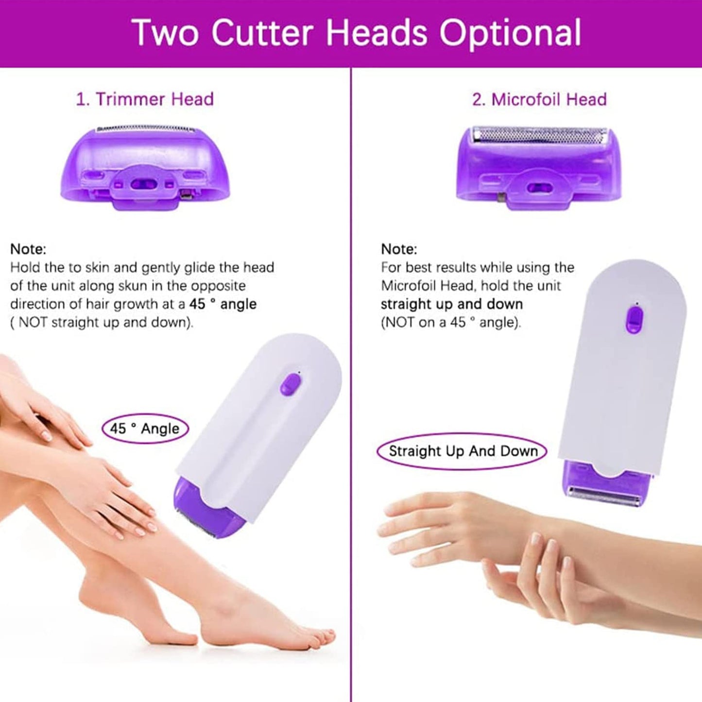 USB Rechargeable Painless Hair Removal Kit, Dual Use Women Hair Removal Tools, Touch Epilator Women, Induction Body Shaver for Bikini Legs ((US)*2) Beauty and Personal Care YUYTE