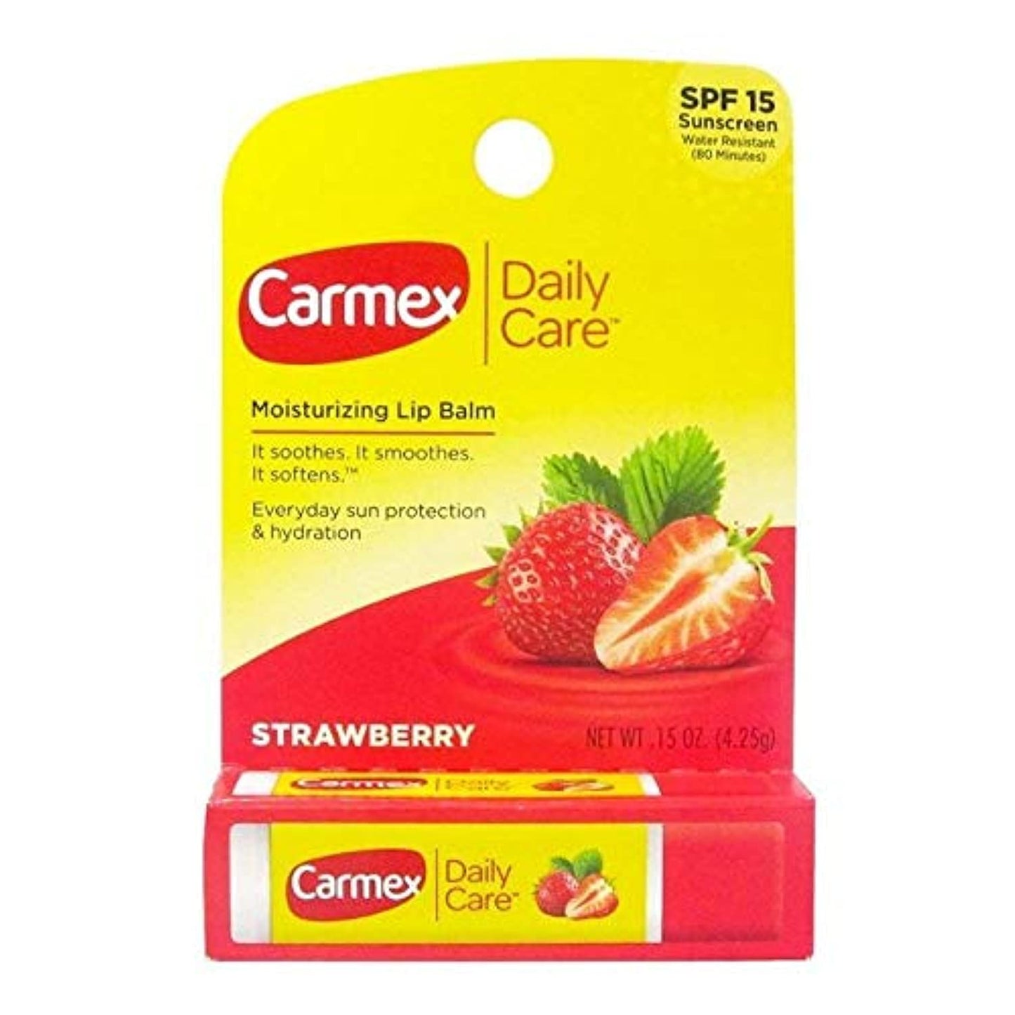 Carmex Click-Stick Moisturizing Lip Balm SPF 15 Strawberry 0.15 oz Beauty and Personal Care Carmex