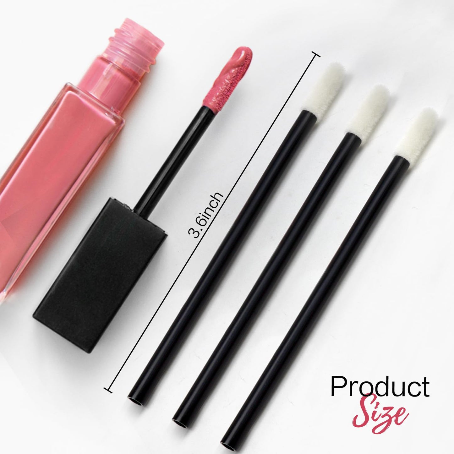 600pcs Disposable Lip Applicators, Lipstick Brushes & Lip Wands - Black & Pink 3.6 Inch Hygienic Makeup Applicators for Precision Application Beauty & Personal Care Bcowos