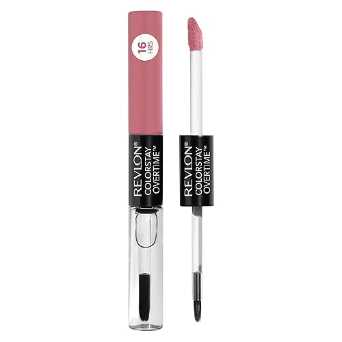 Revlon ColorStay Overtime Lipcolor, Dual Ended Longwearing Liquid Lipstick with Clear Lip Gloss, with Vitamin E in Pink, 24/7 Pink (530), 0.07 oz Beauty & Personal Care REVLON