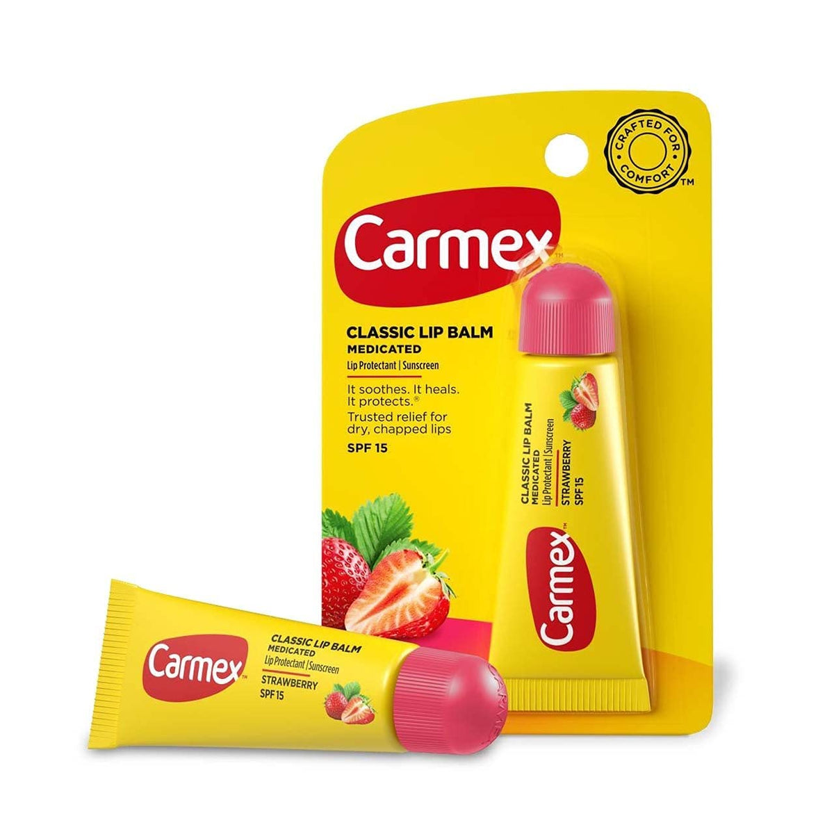 Carmex Daily Care Lip Balm Strawberry SPF 15 0.35 oz (Tube in Blister Pack) Beauty & Personal Care Carmex