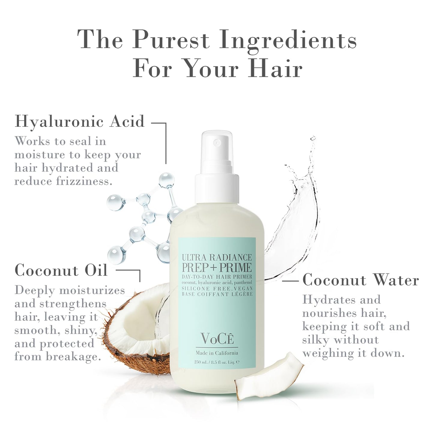 VOCE HAIRCARE VoCÊ Prep + Prime Spray | Heat Protectant Anti-Frizz Vegan Hair Primer 8.5 oz Beauty & Personal Care VOCE HAIRCARE