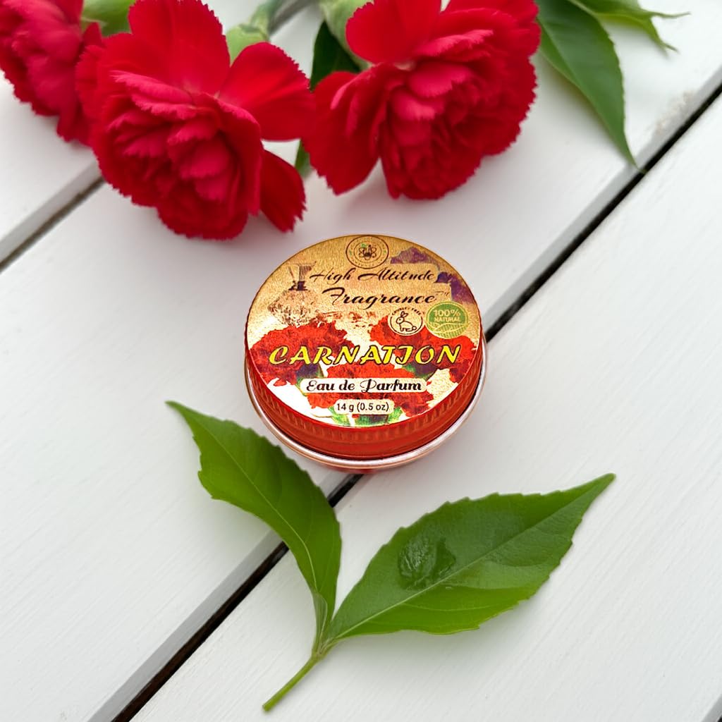 CARNATION Perfume - Eau de Parfum - Solid Balm - Natural Essential Oils Aromatherapy Fragrance (Dianthus Caryophyllus, Lily Fresh Green Floral Spicy Beauty & Personal Care HIGH ALTITUDE ORGANICS