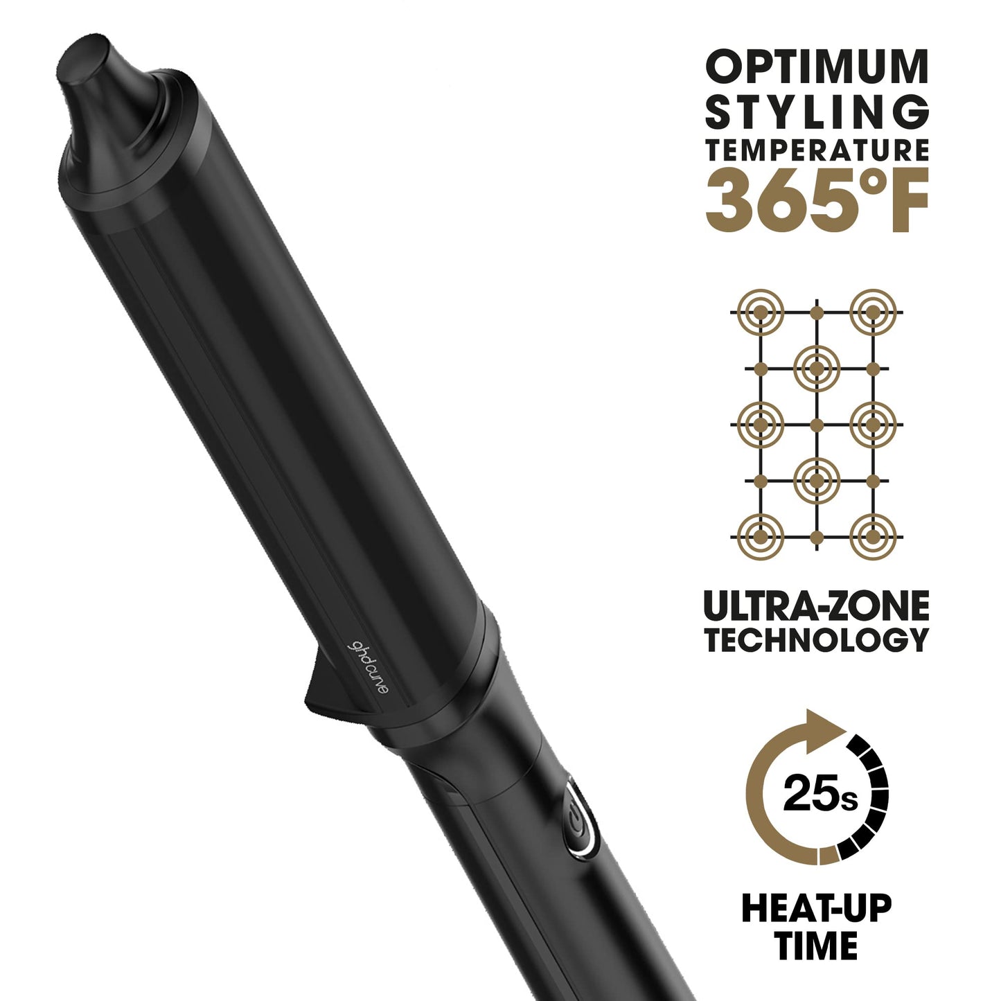 ghd Curve Classic Wave Curling Wand - 0.5” to 1.5” Oval Ceramic Wand for Beachy Waves and Hollywood Curls - 365ºF Safer Hair Styling Technology, Cool Beauty & Personal Care ghd