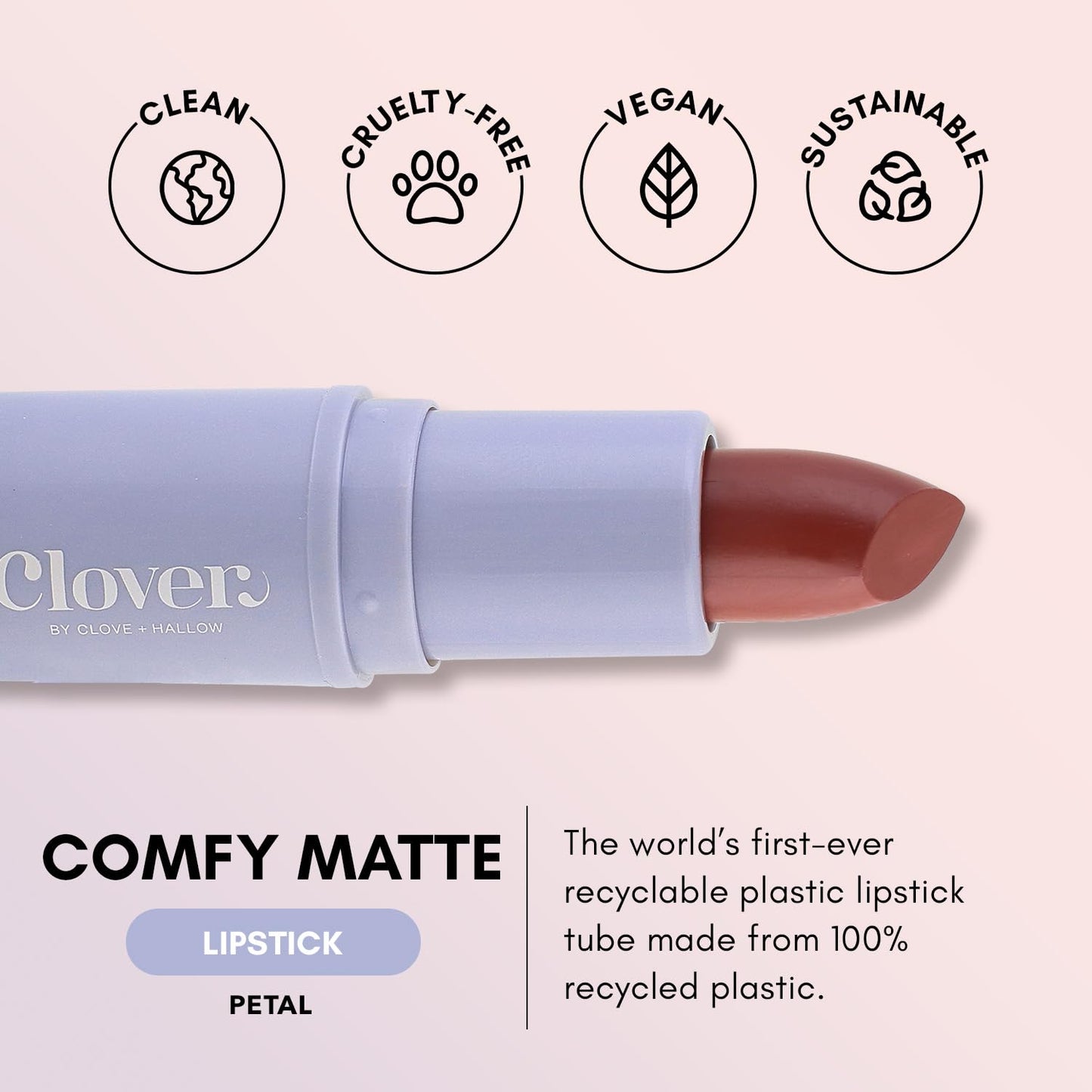 Clover Comfy Matte Lipstick | Non Drying Lipstick, Moisturizing And Lightweight, High Pigmented stick | Cruelty-Free & Vegan Lip Makeup | Shade - Beauty & Personal Care Clover