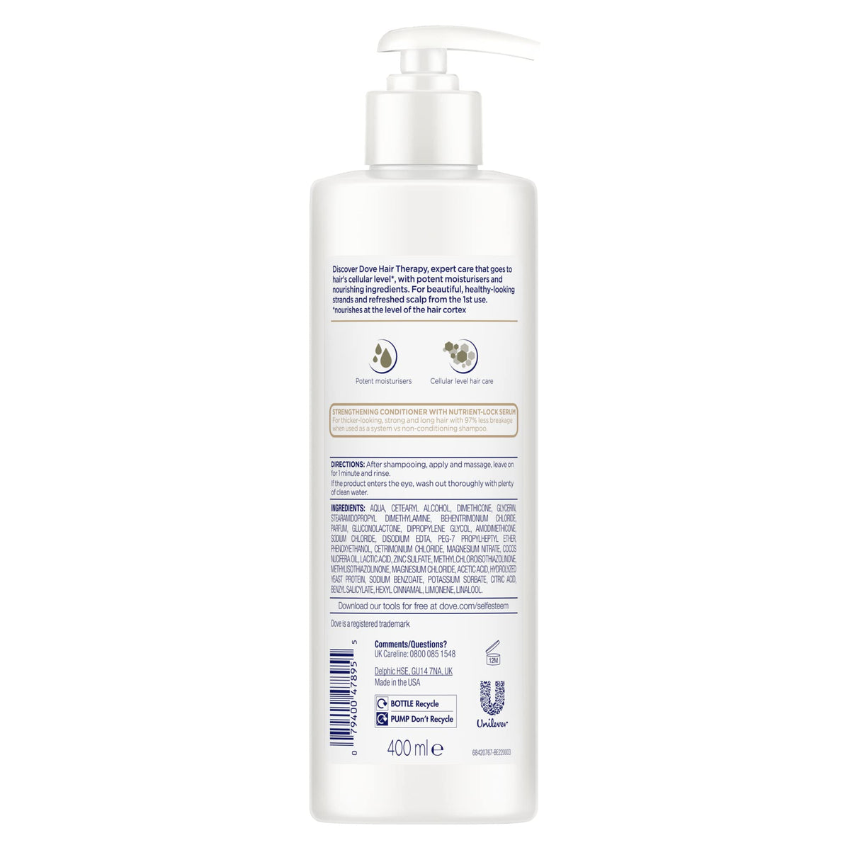 Dove Hair Therapy Conditioner for Damaged Hair Breakage Remedy Hair Conditioner with Nutrient-Lock Serum 13.5 fl oz Beauty & Personal Care Dove