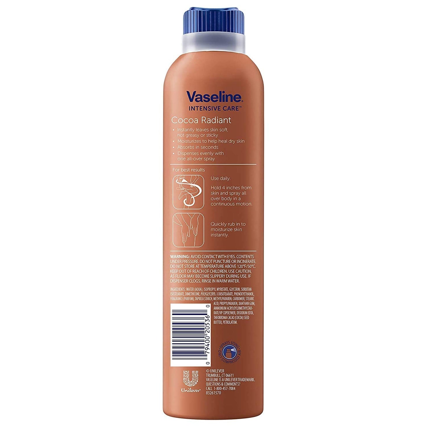 Vaseline Cocoa Radiant Body Lotion Spray, Fast-Absorbing with Pure Cocoa Butter, 6.5 oz Beauty & Personal Care Vaseline