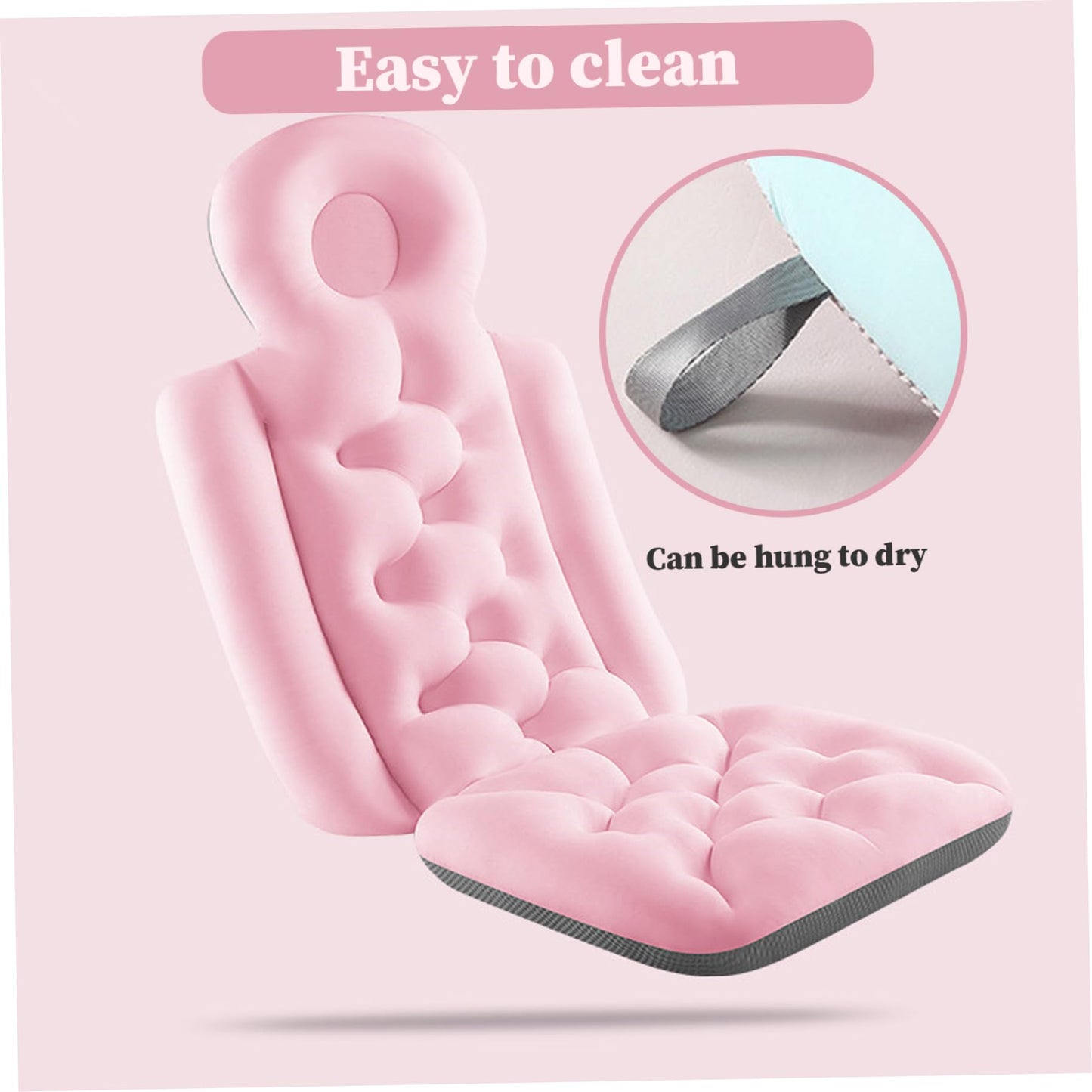 MOUNTTU Bath Cushion for Tub,16x37in Soft Non-Slip Bath Pillow Breathable Leakproof Bathtub Pillow with Buckle Fast Fast Drying Skin-Friendly Beauty and Personal Care MOUNTTU
