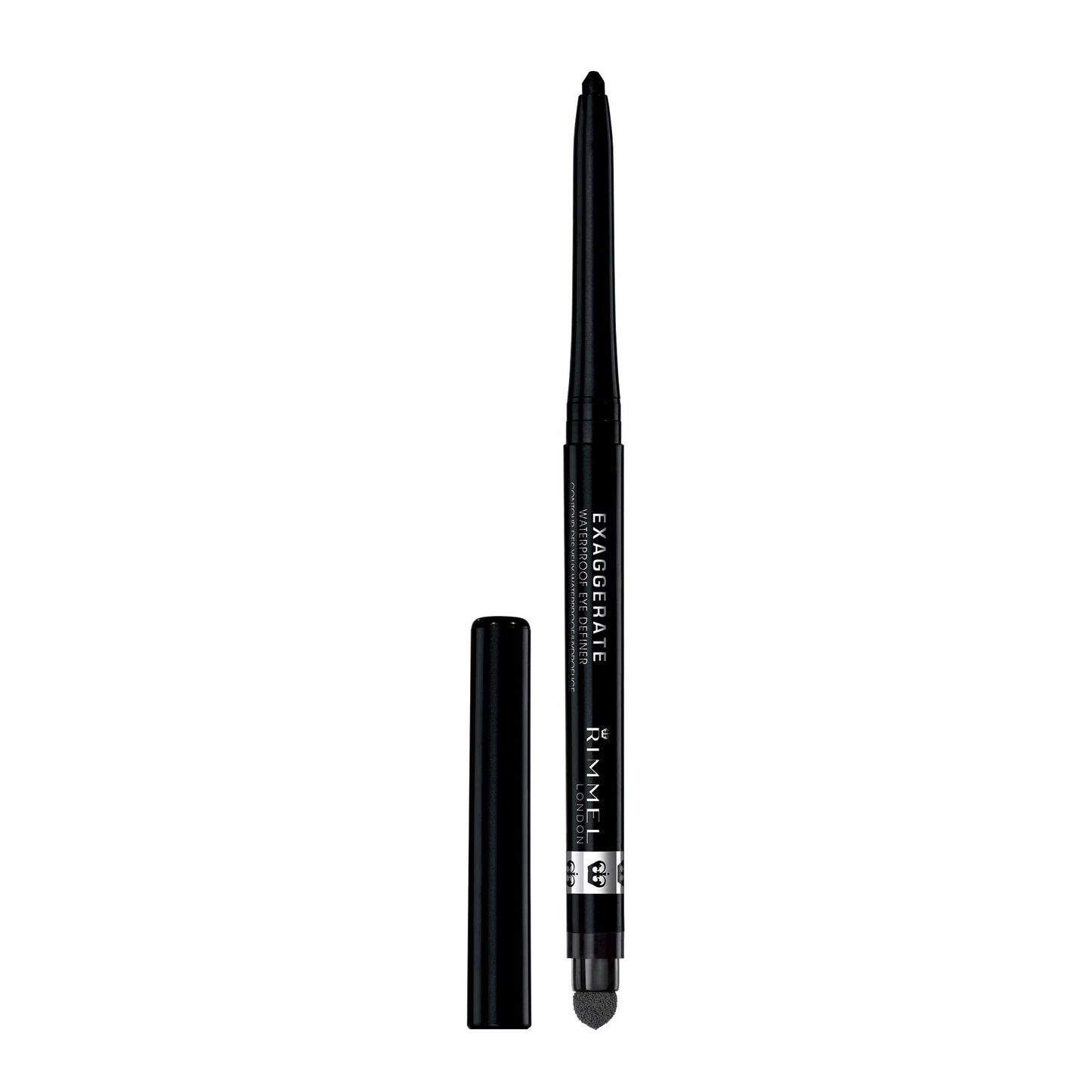 Rimmel London Exaggerate Waterproof Eye Definer Eyeliner, Highly Pigmented, Long-Wearing, Built-In Smudger, 261, Noir, 0.01oz Beauty & Personal Care Rimmel