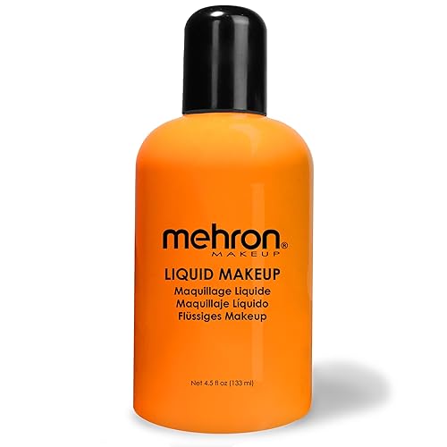 Mehron Makeup Liquid Makeup | Face Paint and Body Paint Perfect for Halloween, Cosplay I Air Brush Compatible 4.5 oz (133 ml) (Orange) Beauty & Personal Care Mehron