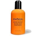Mehron Makeup Liquid Makeup | Face Paint and Body Paint Perfect for Halloween, Cosplay I Air Brush Compatible 4.5 oz (133 ml) (Orange) Beauty & Personal Care Mehron