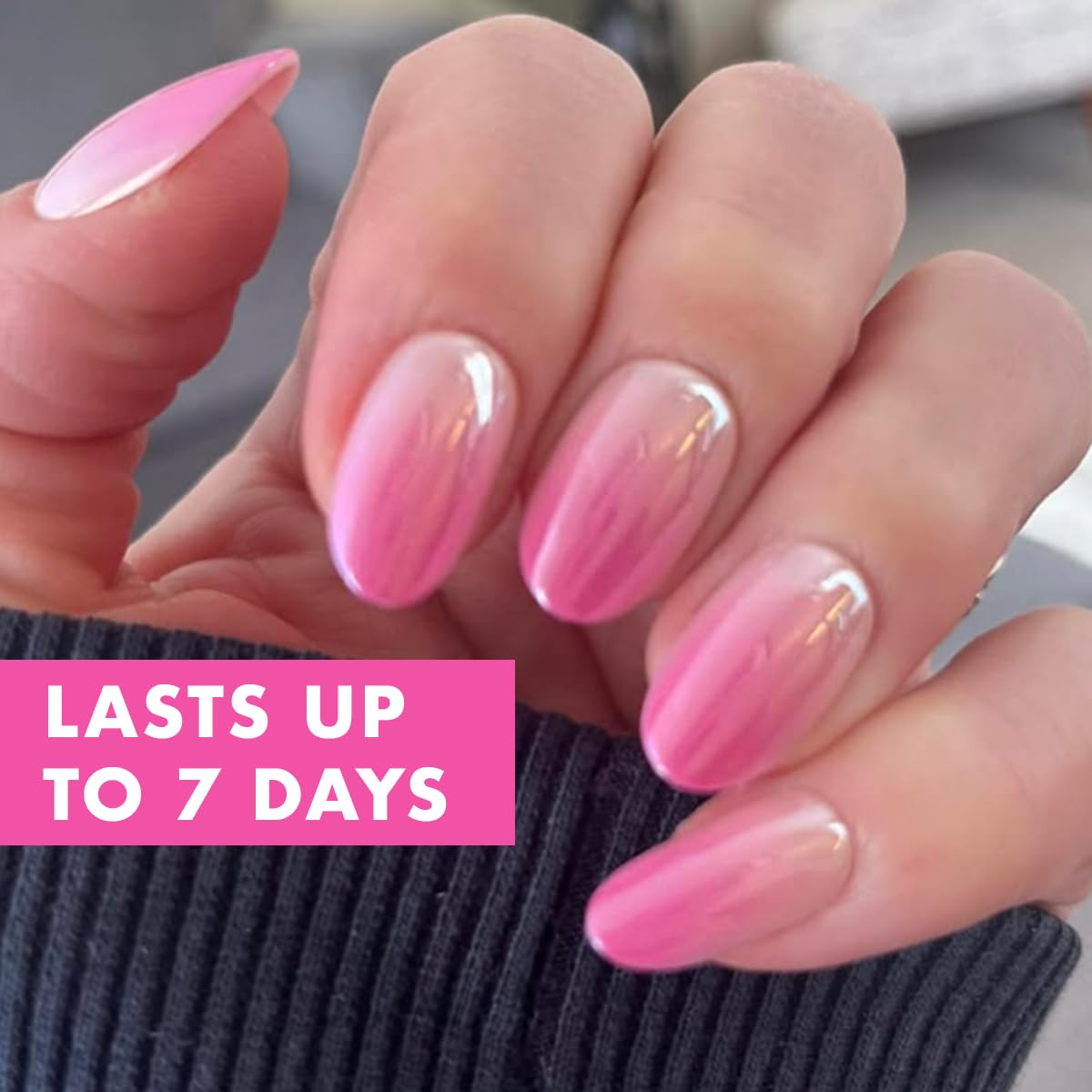 Olive & June Effects Super Stick Press-On Nails, Pink Chrome Gradient