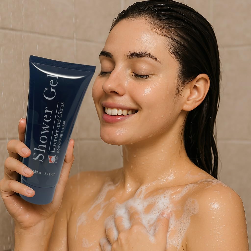 G.B.S Lavender & Citrus Shower Gel & Body Soap Wash Scalp Scrubber Shampoo Brush Set for Men and Women for Daily Use 3 in 1 For Body, Face, Hair Beauty & Personal Care G.B.S