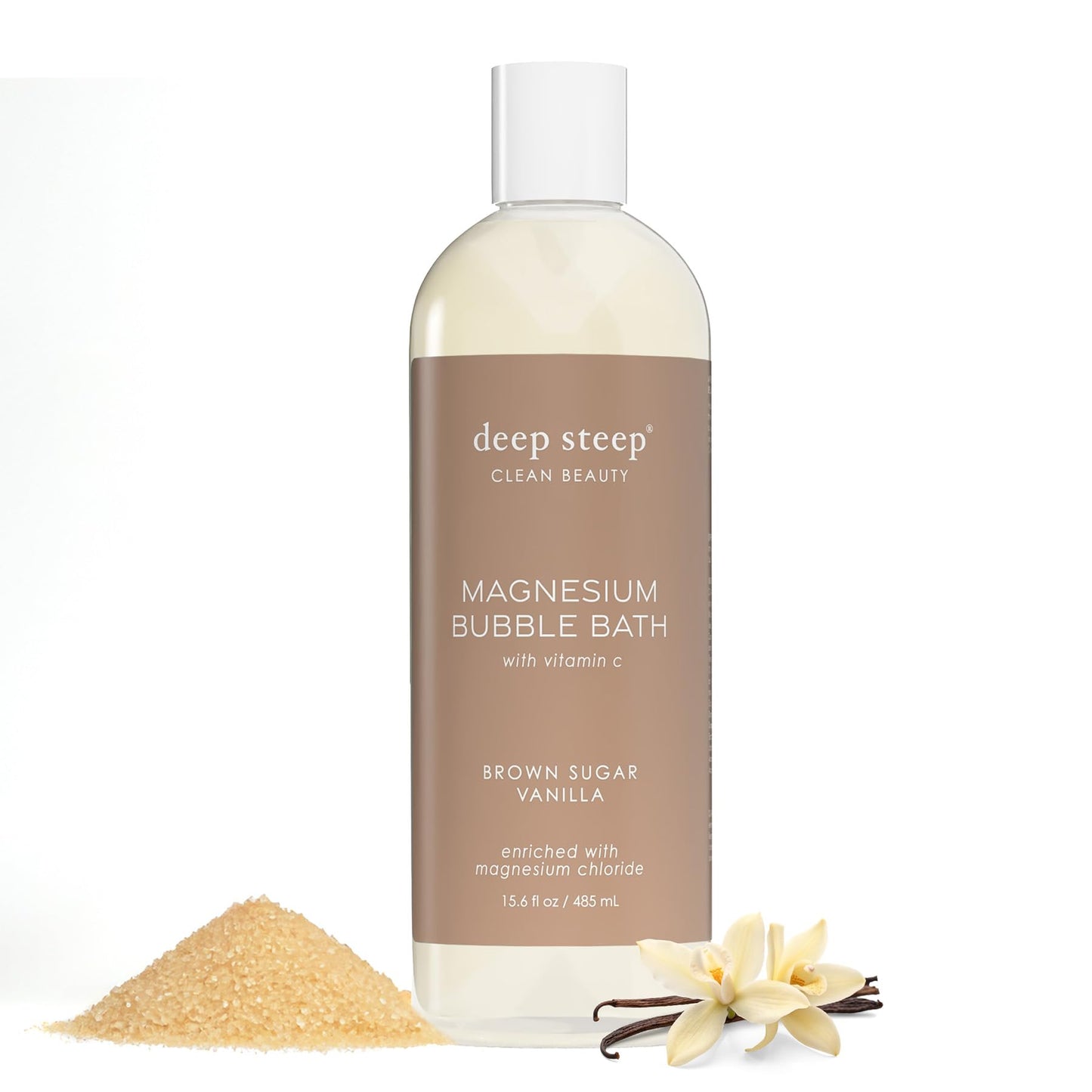 Deep Steep Magnesium Bubble Bath, 15.6 oz - Foaming Soak with Magnesium, Coconut Oil, Aloe, Vitamin C, Shea Butter & Argan Oil - Vegan, Clean Beauty Beauty and Personal Care Deep Steep