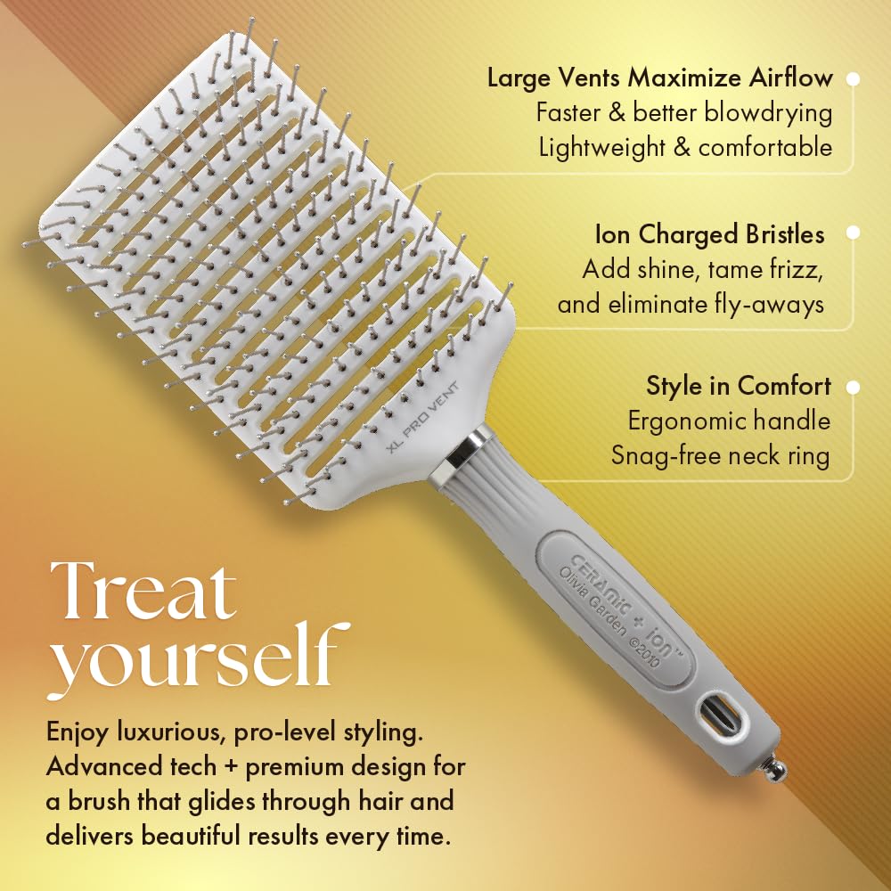 Olivia Garden Ceramic + Ion XL Pro Paddle Hair Brush, Vent (CIXL-PROVNT) Beauty & Personal Care Olivia Garden
