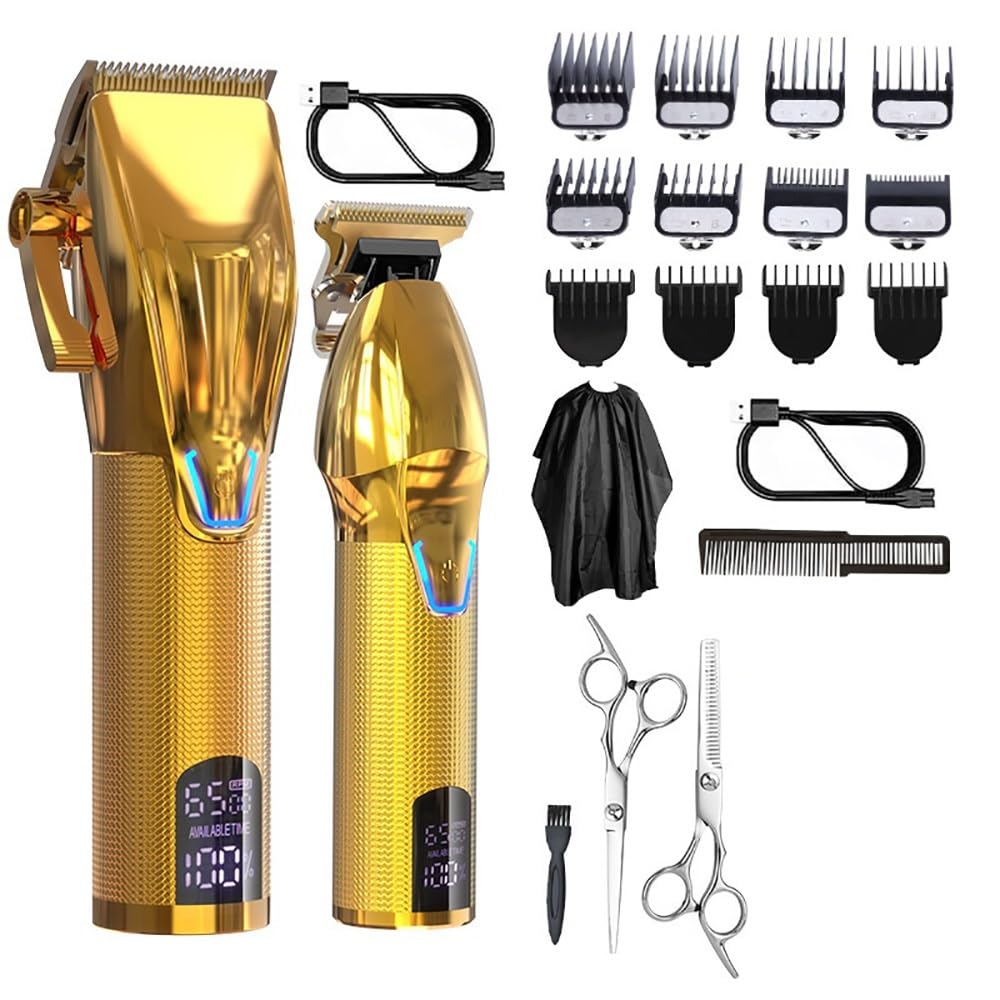 GLESVOWIO Hair Clippers for Men 2 PCS Professional Hair Clipper Haircuter Men's Barber Beard Trimmer Rechargeable Hair Cutting Machine Hair Trimmer Beauty and Personal Care GLESVOWIO