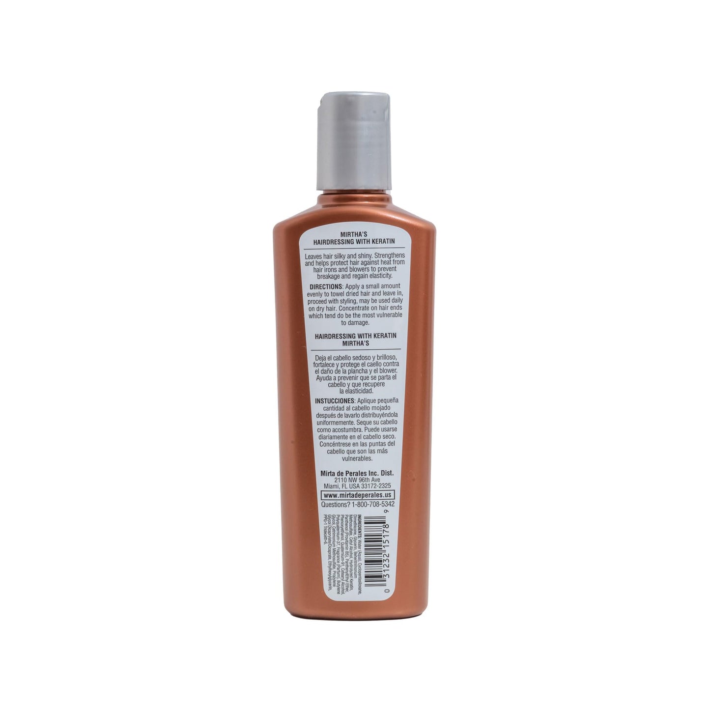 Mirta De Perales Hairdressing with Keratin Leave-In Cream | Heat Protectant & Daily Styling Treatment with Hydrolyzed Keratin & Pro-Vitamin B5 | Beauty & Personal Care Mirta De Perales