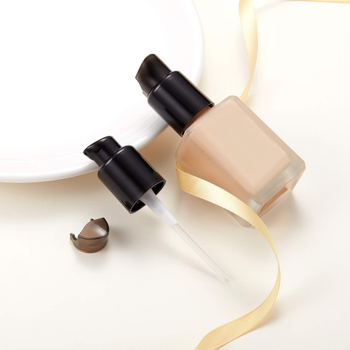 Boao 4 Pcs Replacement Foundation Pump Black Plastic Cosmetic Liquid Make up Bottle Pump Replacement Tool for Foundation Dispenser Beauty & Personal Care Boao