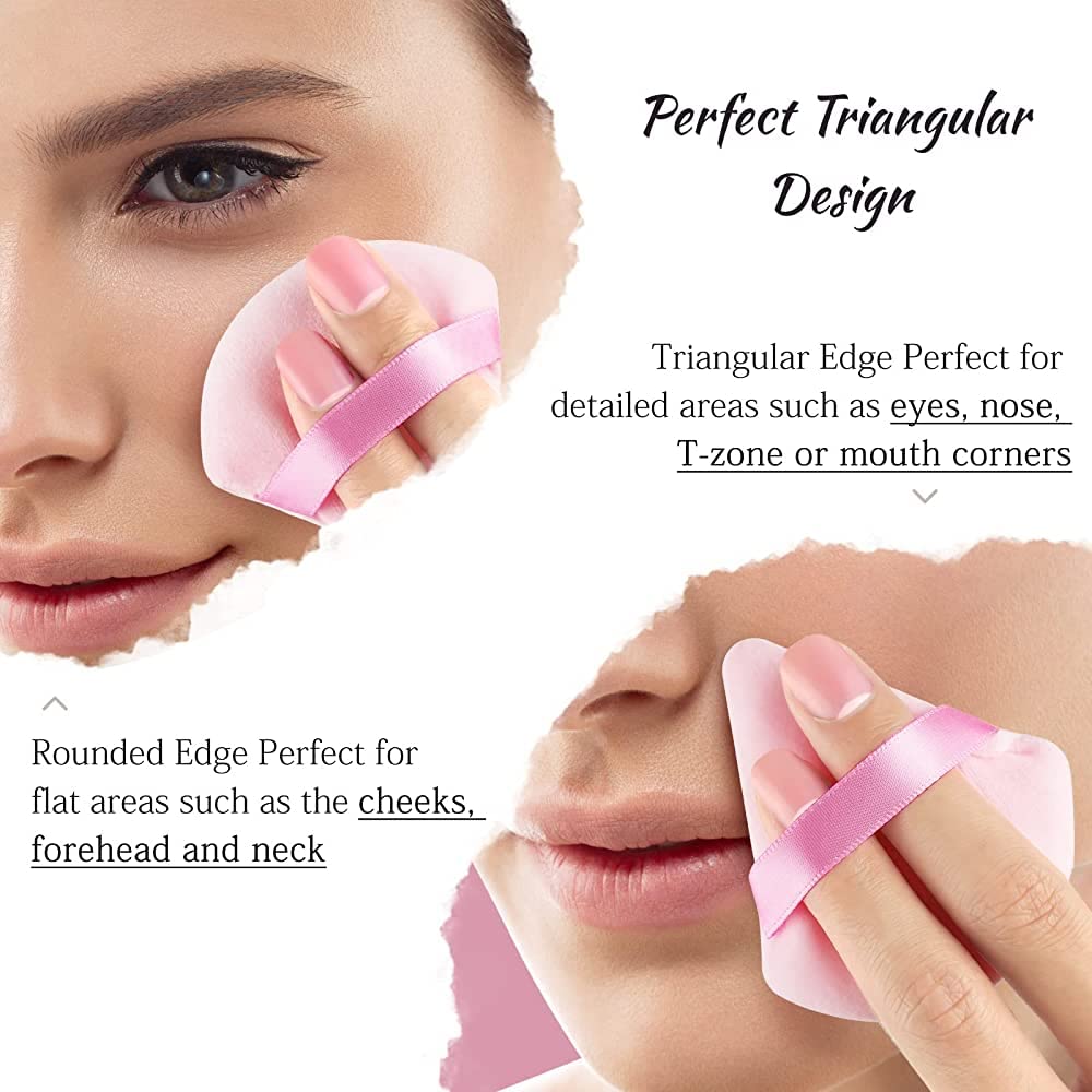 6 Black Pieces of Triangle Powder Puff Makeup Sponge, Powder Black Makeup Sponge Esponja de Maquillaje para Rostro Powder Puffs forFace Powder Face