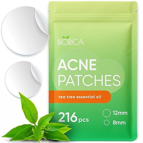 BIORICA Pimple Patches for Face with Tea Tree Oil 216 pcs. Hydrocolloid Acne Pimple Patches. Blemish Patches, Acne Dots, Pimple Stickers, Acne Patch Beauty & Personal Care BIORICA