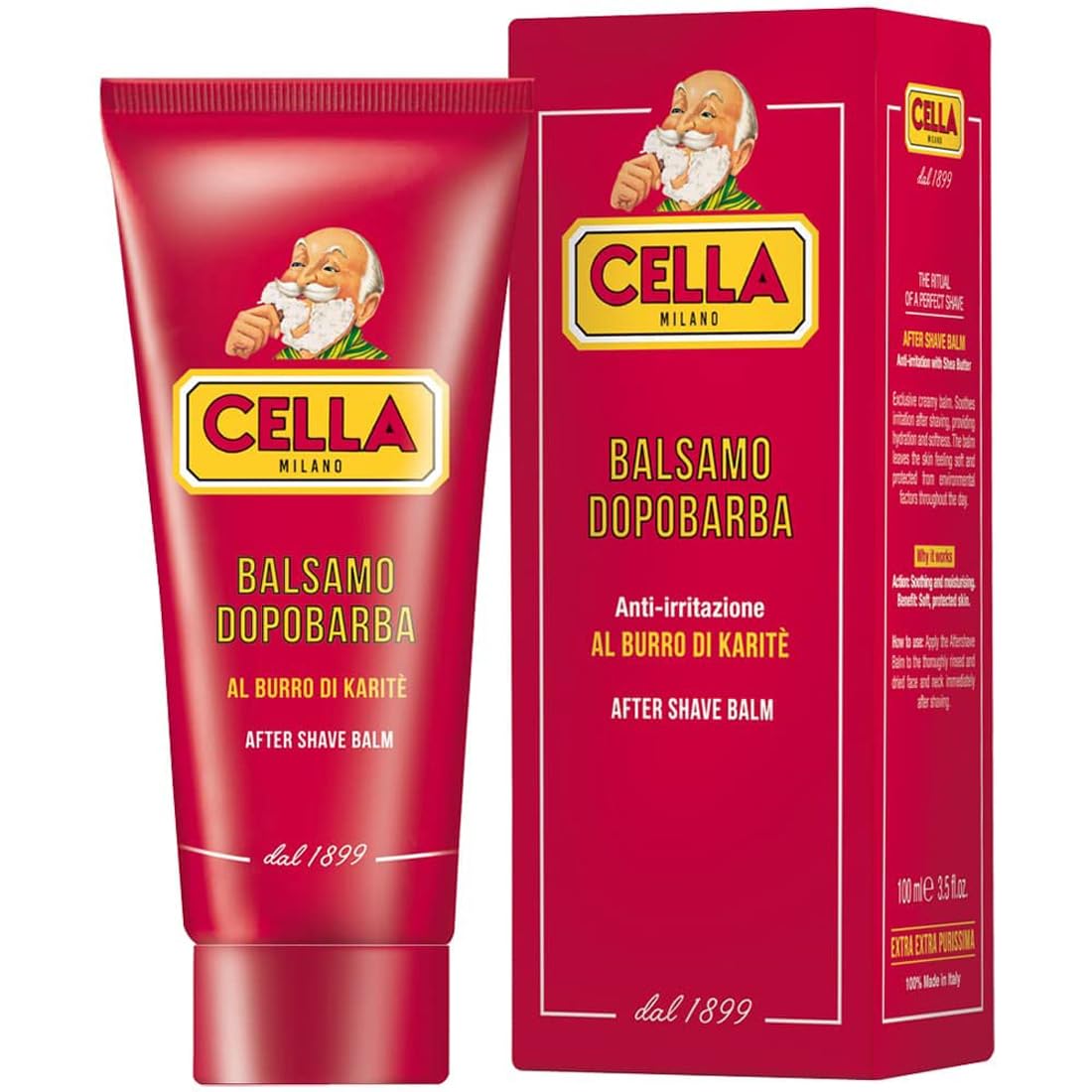 Cella MILANO, Aftershave Balm with Shea Butter and Almond Oil, Soothes & Conditions, Alcohol Free, Great for Sensitive Skin Too, Made in Italy Beauty and Personal Care CELLA