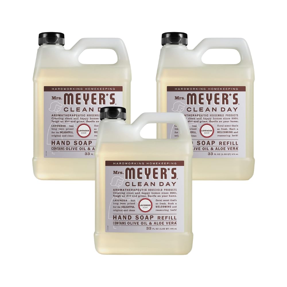 Mrs. Meyer's Hand Soap Refill, Made with Essential Oils, Lavender, 33 fl. oz (Pack of 3) Beauty & Personal Care Mrs. MEYER'S