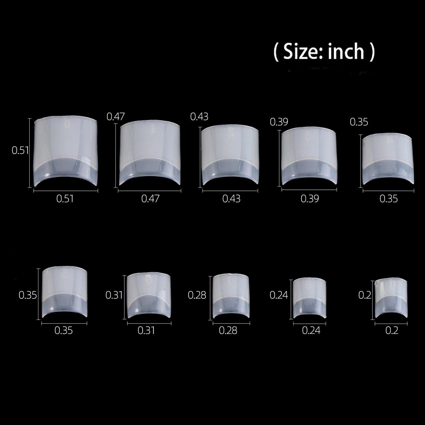 Square Nail Tips Half Cover 500Pcs Clear Acrylic Nails French Short False Nails with Box (Natural) Beauty & Personal Care Ohlove