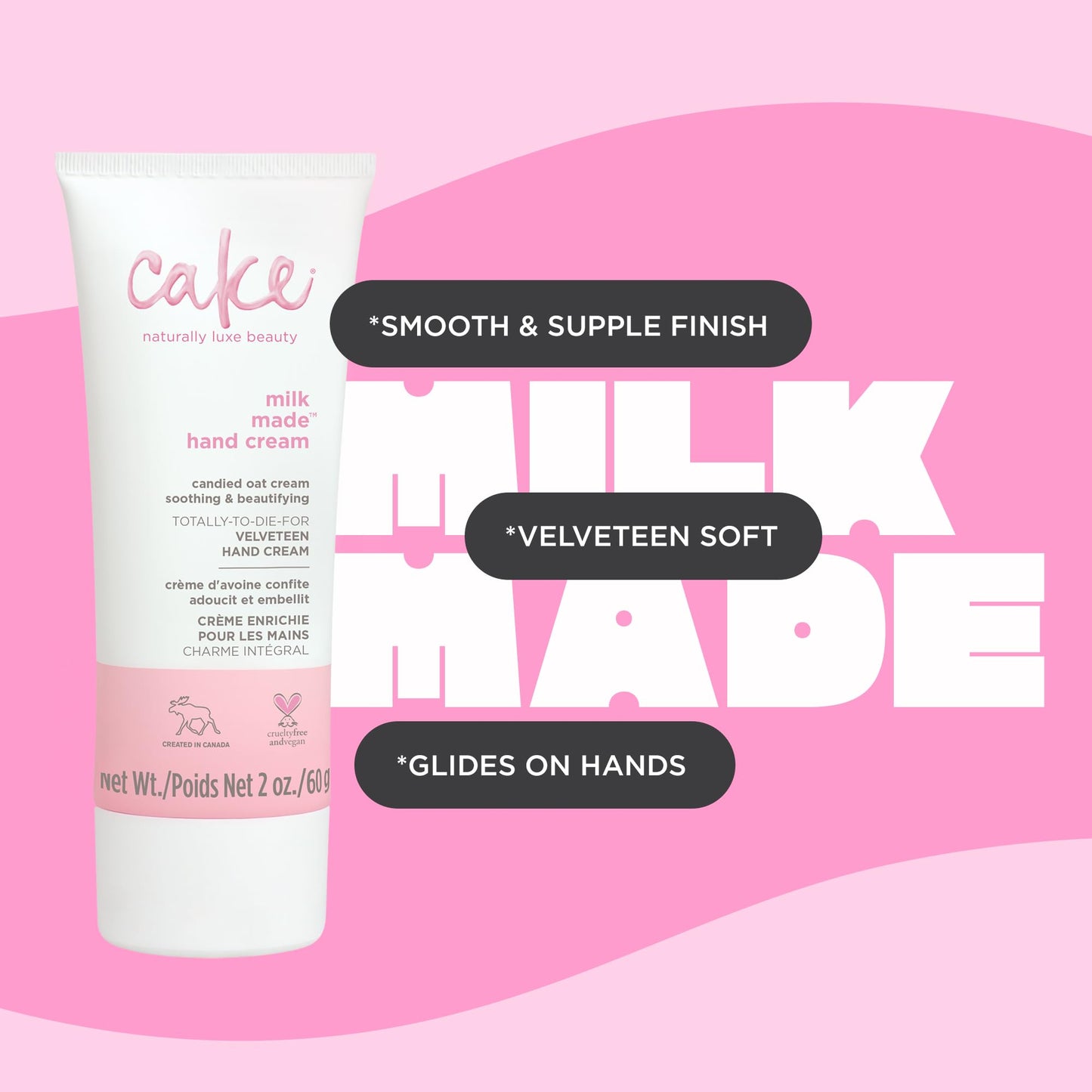 Cake Beauty Velveteen Hand Cream, Milk Made - Soothing, Lightweight Hand Cream - Oat Extract Concentrate, Marshmallow Root Extract & Shea Butter Beauty & Personal Care Cake Beauty