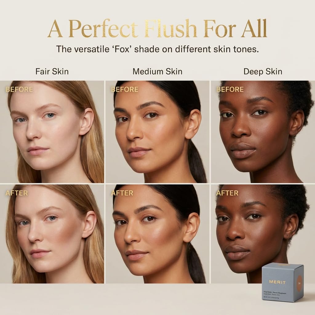 MERIT Flush Balm Cream Blush - 0.31 oz / 9 g (Apres (soft berry), 0.31 oz / 9 g)