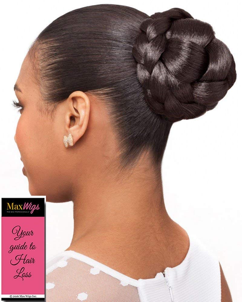 Princess Dome Color 4 Med Dark Brown - Foxy Silver Wigs Braided Chignon Royal Formal Bun Wedding Updo Synthetic African American Bundle MaxWigs