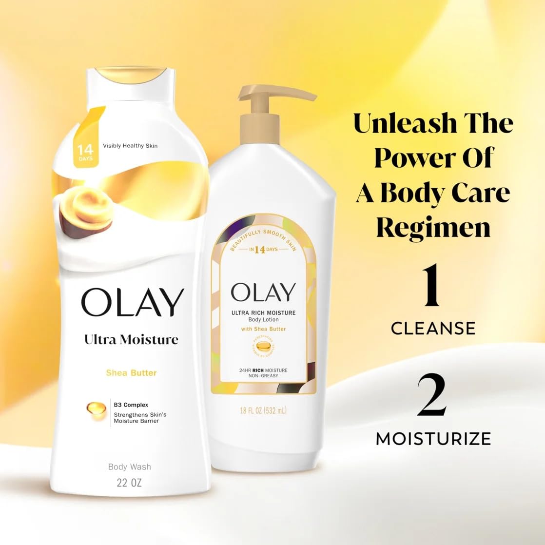 Olay Holiday Moisture Gift Pack - Ultra Moisture Body Wash & Ultra Rich Moisture Lotion with Shea Butter Beauty & Personal Care Olay