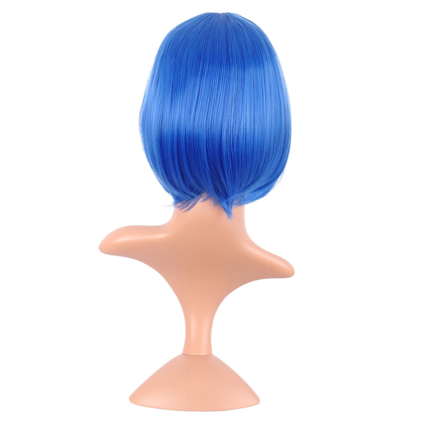 MapofBeauty 12 Inch /30 cm Fashion Lady Short Straight Synthetic Flat Bangs Bob Wig (Bright Blue) Beauty and Personal Care MapofBeauty