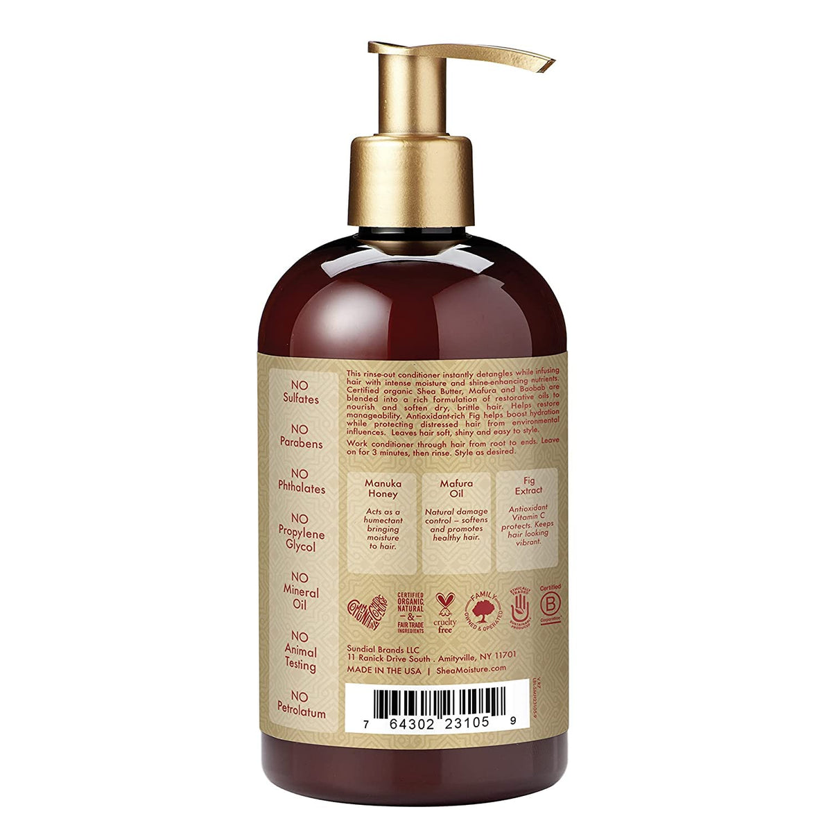 Shea Moisture Conditioner, Sulfate-Free - Manuka Honey & Mafura Oil Intensive Hydration Conditioner for Dry, Damaged Hair Repair with Fig Extract and