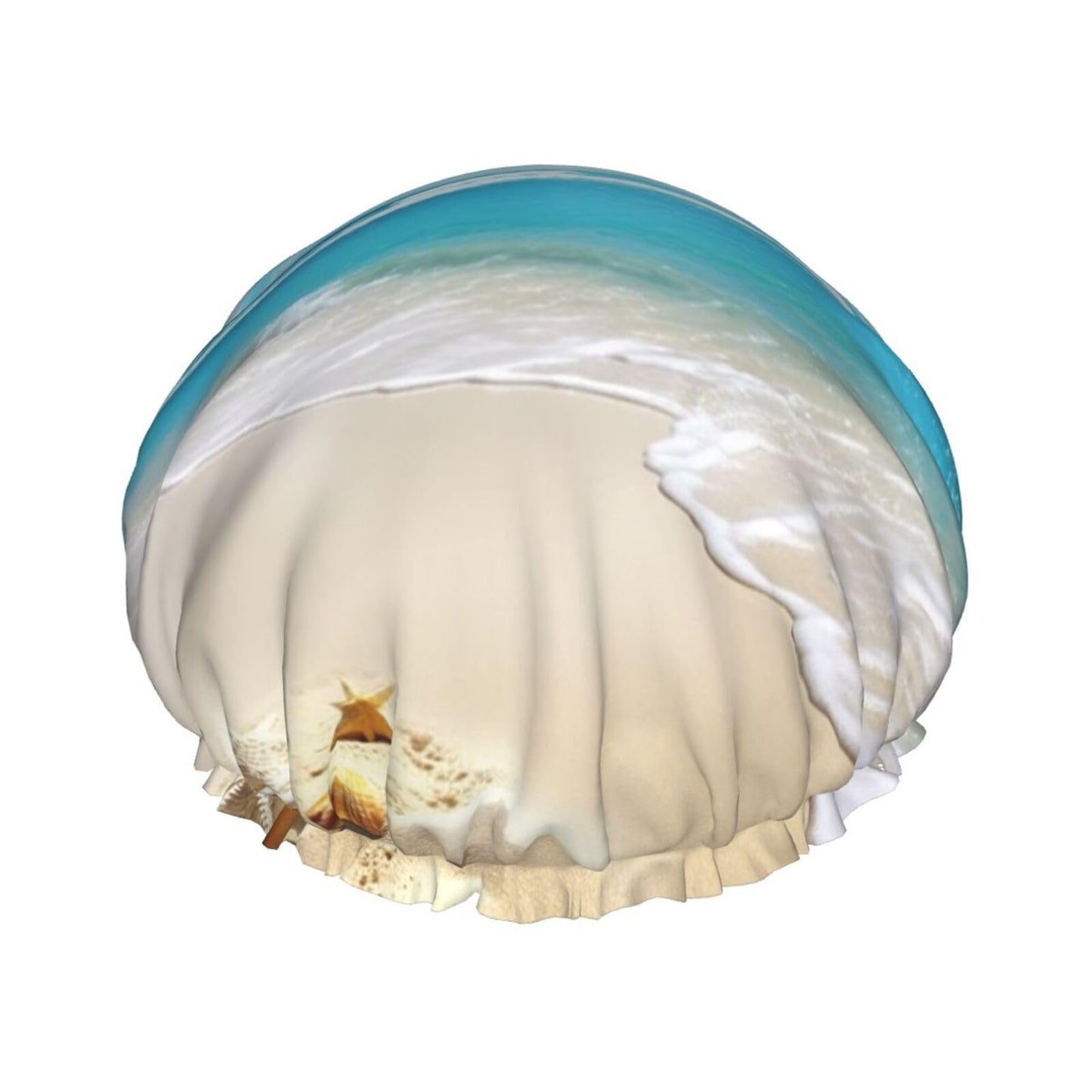 Bright Sunshine Summer Beach Shower Cap for Women Men Large Reusable Shower Bonnet Double-Layer Waterproof Bath Caps Elastic Band Hair Hat for All Beauty and Personal Care BWLHJKE