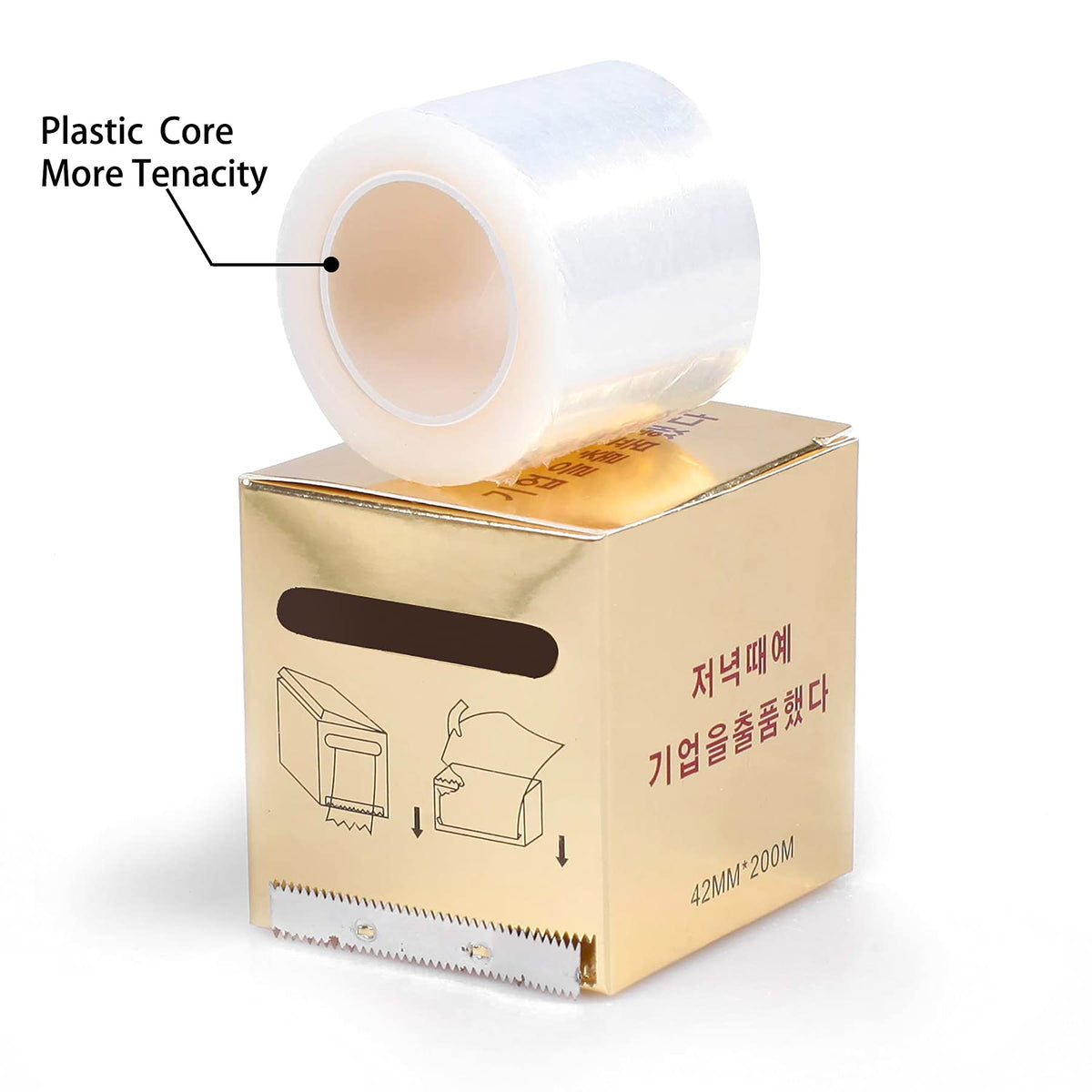 S.Q 4 PCS Disposable Eyebrow Tattoo Plastic Wrap Preservative Film Make Up Supplies Wrap Cover Tape Roll, 42mm x 200m