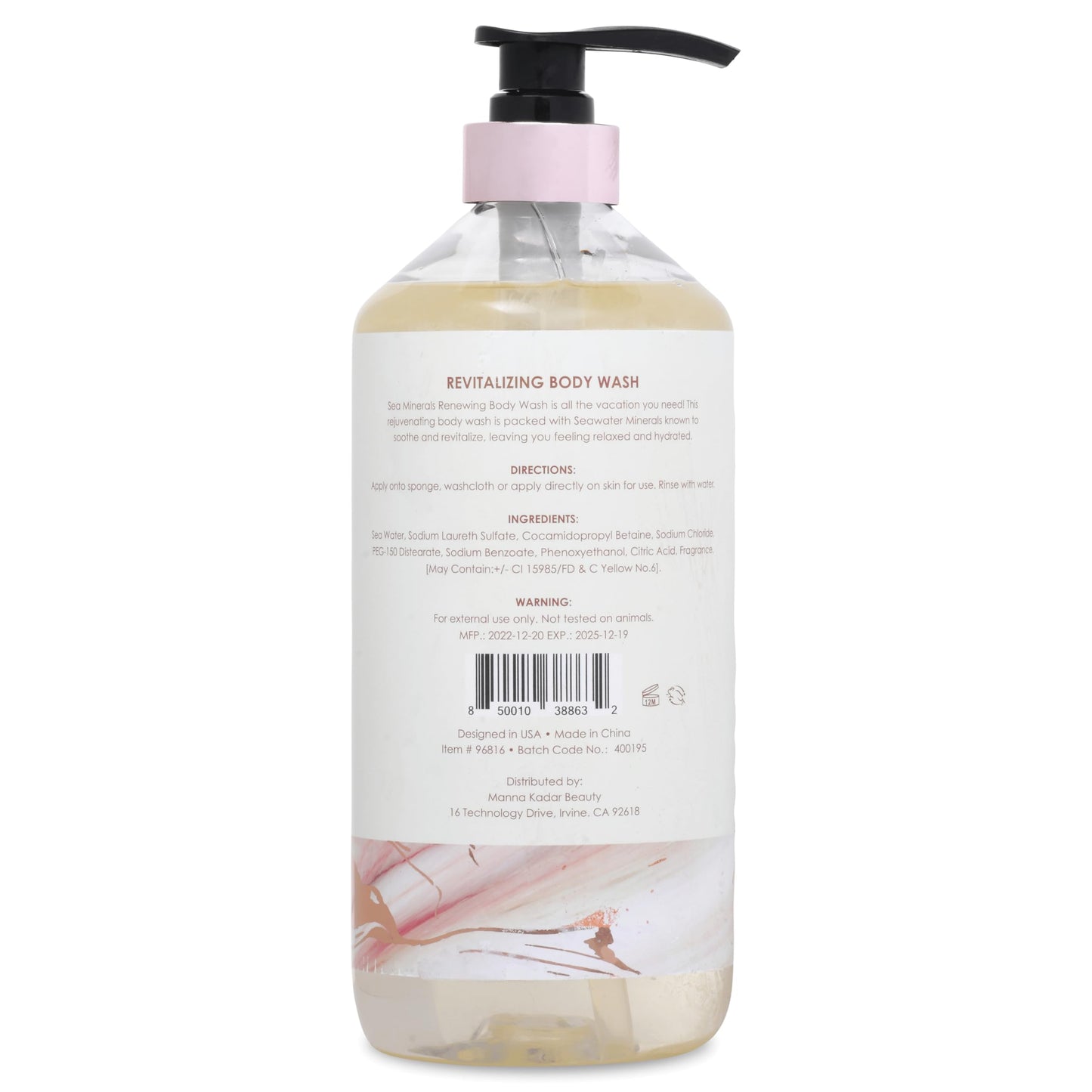Manna Kadar Beauty Dead Sea Minerals Revitalizing Body Wash, Coconut Hibiscus - Clean, Soothe, Revitalizes, Rejuvenates Skin, Hydrates, Shower Gel Beauty & Personal Care Manna Kadar