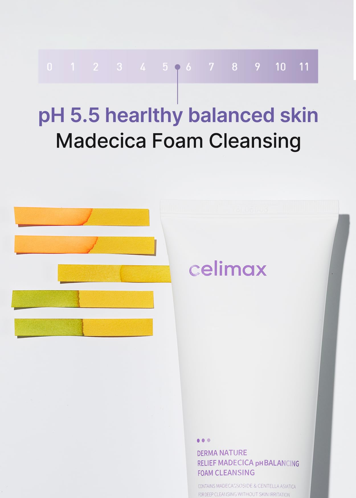celimax Derma Nature Relief Madecica pH Balancing Foam Cleansing | Foaming Face Wash Cleanser, Hydrating, Soothing, Moisturizing, 150ml Beauty & Personal Care celimax