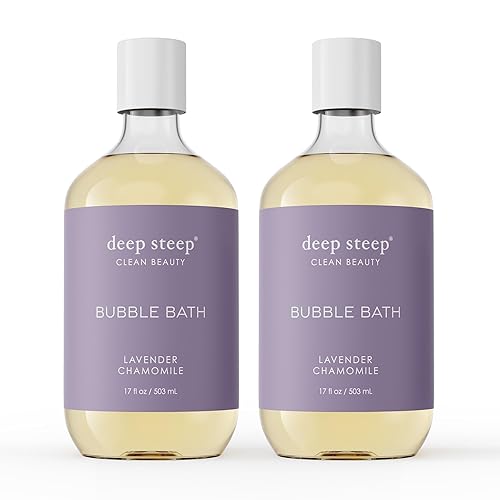 Deep Steep Bubble Bath, Lavender Chamomile 17 oz (Pack of 2) - Hypoallergenic, Clinically Tested Soothing Soak with Shea Butter & Argan Oil Beauty & Personal Care Deep Steep