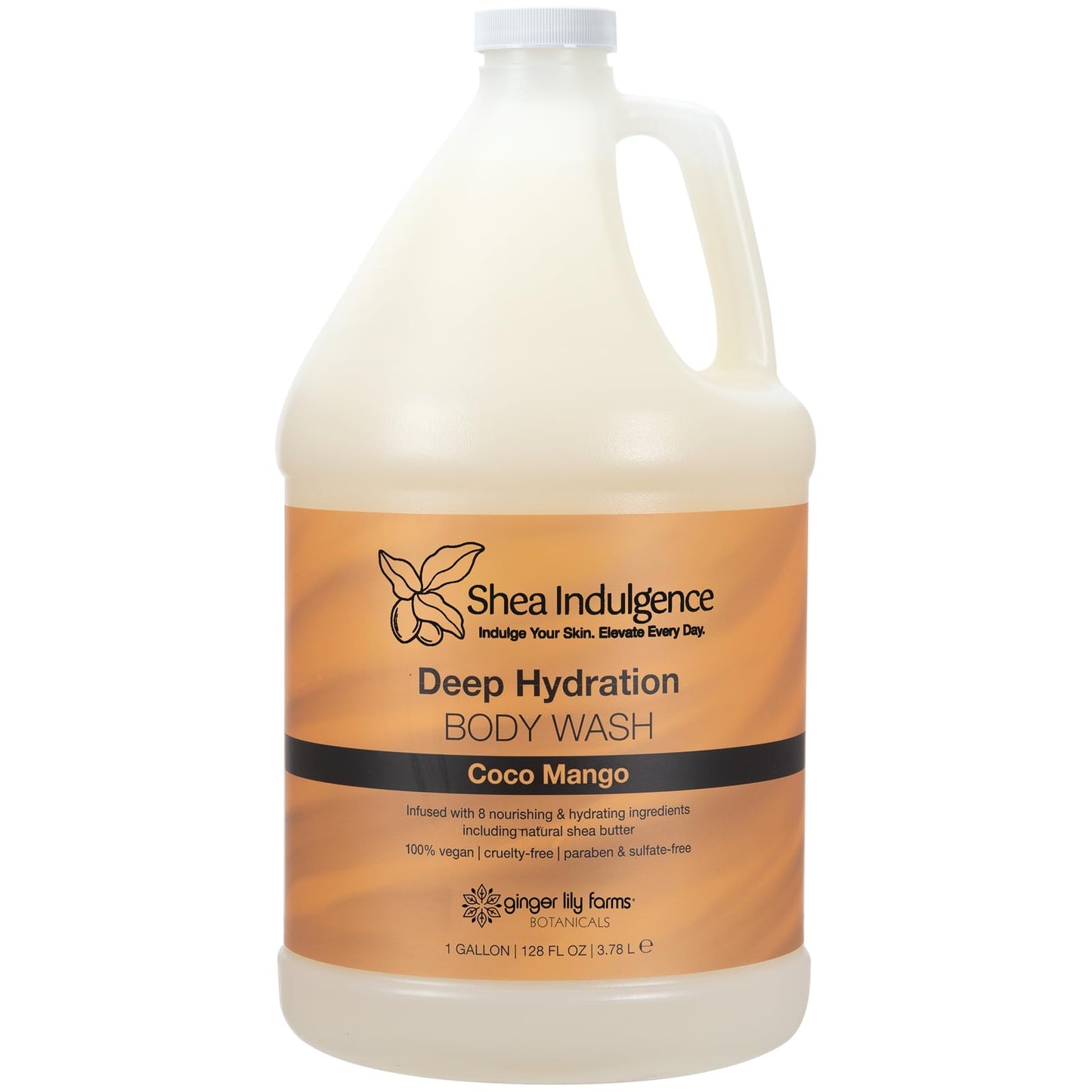 Ginger Lily Farms Botanicals Shea Indulgence Deep Hydration Body Wash, Coco Mango, 100% Vegan & Cruelty-Free, Coconut Mango Scent, 1 Gallon (128 fl Beauty & Personal Care Ginger Lily Farms