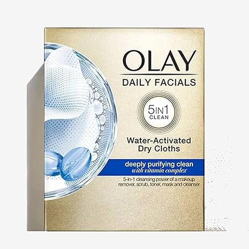 Olay Daily Deeply Clean 4-in-1 Water Activated Cleansing Face Cloths 33ct (Pack of 12) Beauty & Personal Care Olay