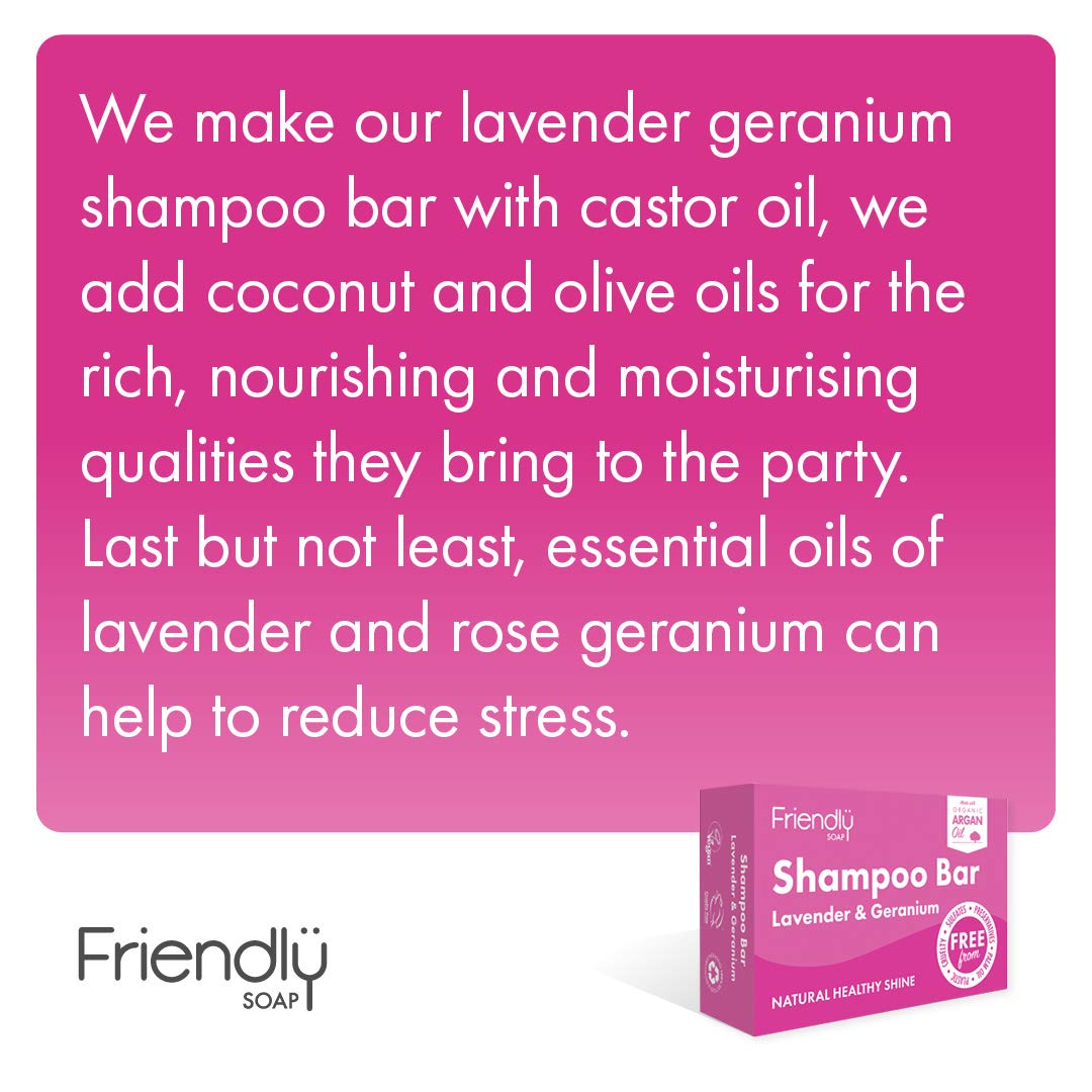 FRIENDLY SOAP Lavender Geranium Natural Shampoo Bar, 95 GR Beauty & Personal Care Friendly Soap