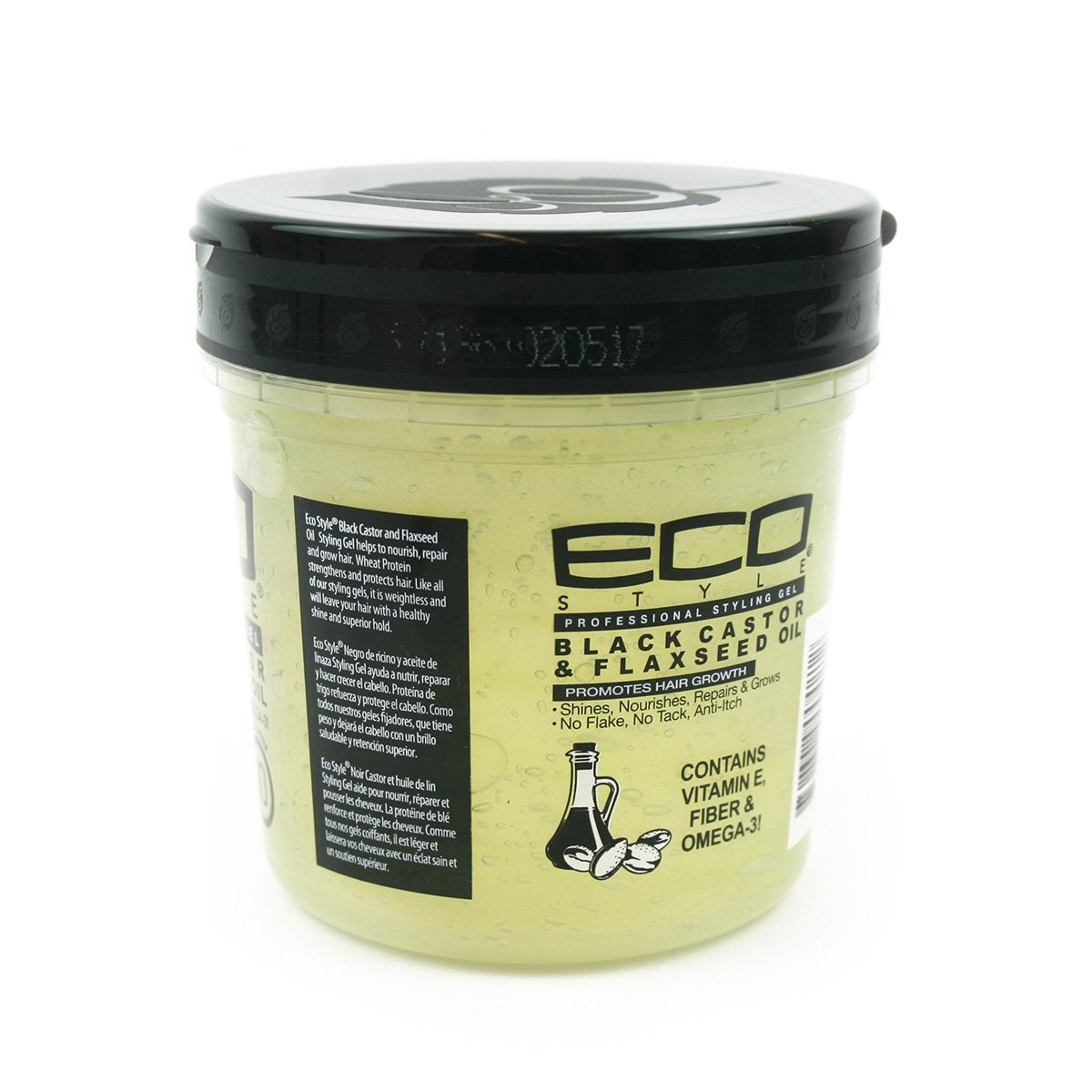 Eco Style Ecoco Gel - Black Castor Flaxseed Oil - Long Lasting Shine - Nourishes And Repairs Damaged Hair - Promotes Healthy Scalp - Provides Superior Beauty and Personal Care Eco Style