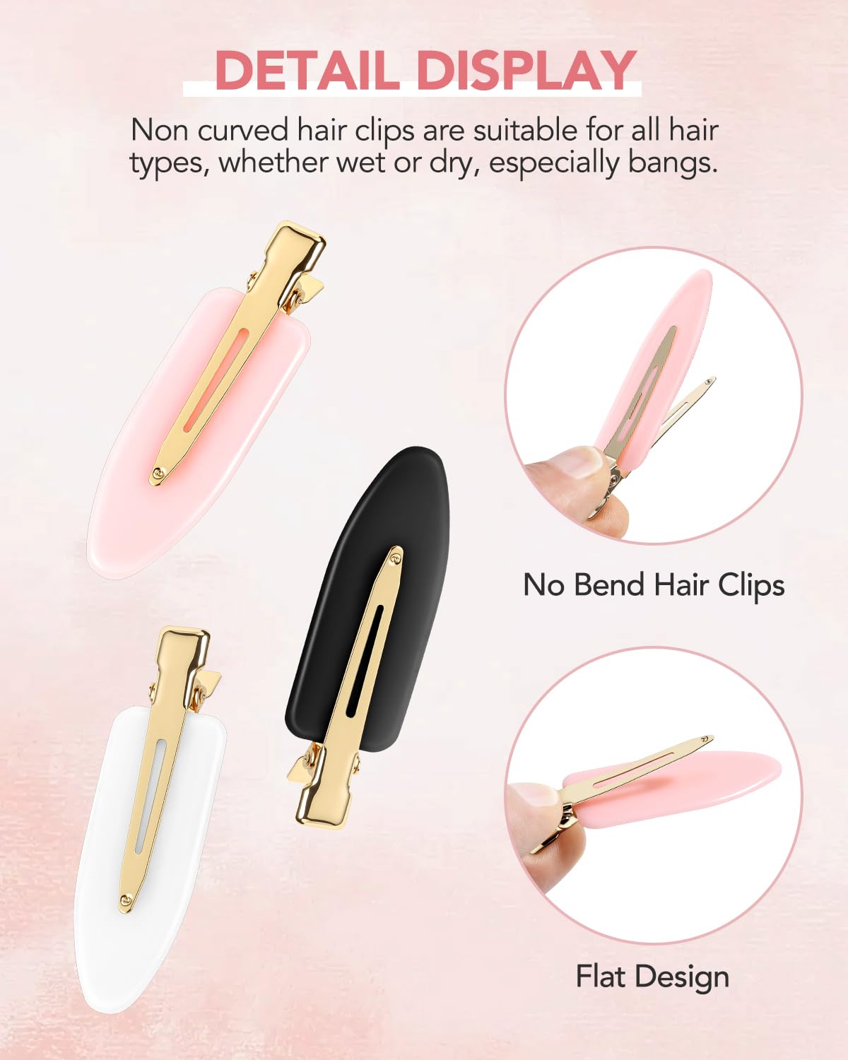 Amizo 6 Pcs Creaseless Flat Hair Clips for Makeup and Daily Beauty Routine Beauty and Personal Care AMIZO