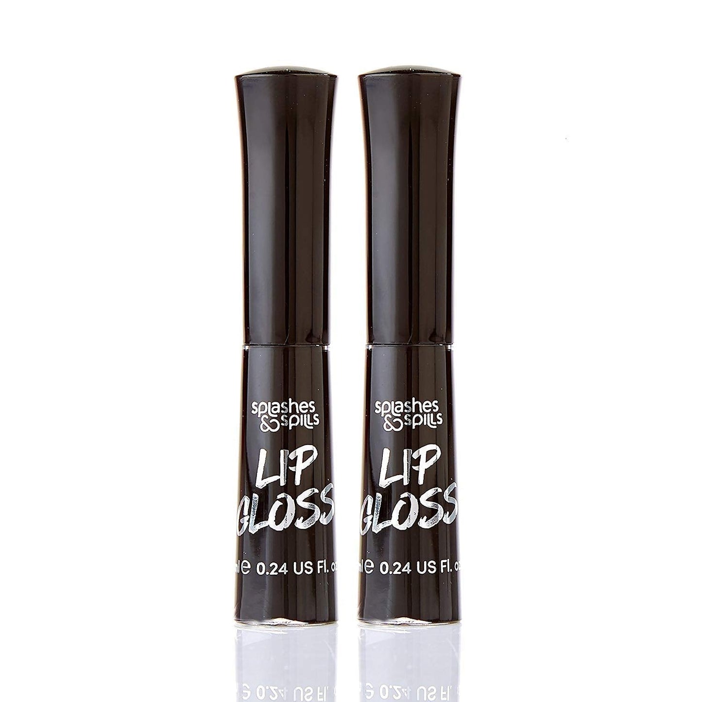 Luxurious Black Lip Gloss - Vibrant Color with Full Coverage and Shiny Finish, Moisturizing Formula Nourishes Lips - 2 Pack - by Splashes & Spills Beauty & Personal Care splashes & spills