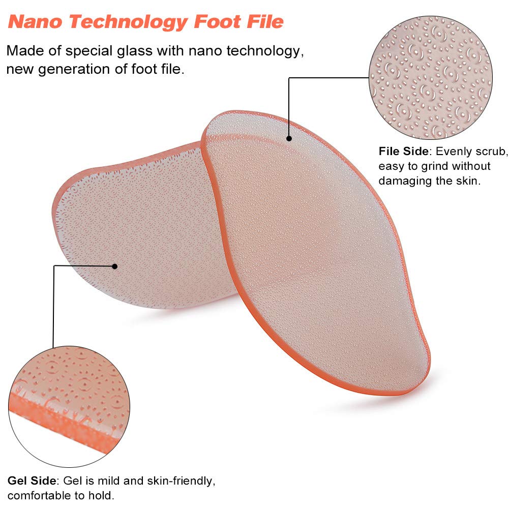 BEZOX Glass Foot File Callus Remover, Crystal Pedicure Foot Rasp for Callused, Coarse, Hard Skin Removal, Portable Hand Sized Foot Scraper for Cracked Beauty & Personal Care BEZOX