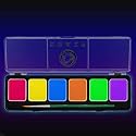 Kraze FX 6 Color Neon Face& Body Paint Palette (6 gram) with Brush - Water Activated, Professional UV Glow Blacklight Reactive Face Painting Kit Beauty & Personal Care Kraze FX