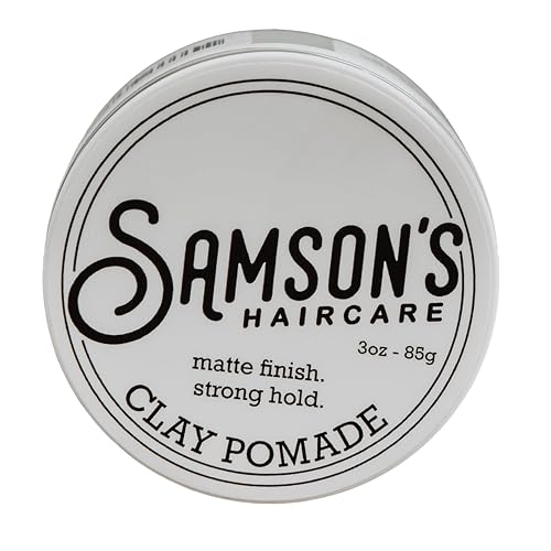 SAMSON'S HAIRCARE Lightweight, Medium Hold, No-Shine, Water-Based Clay Pomade - Nourishes and Holds Hair, 3 oz. Beauty & Personal Care SAMSON'S HAIRCARE