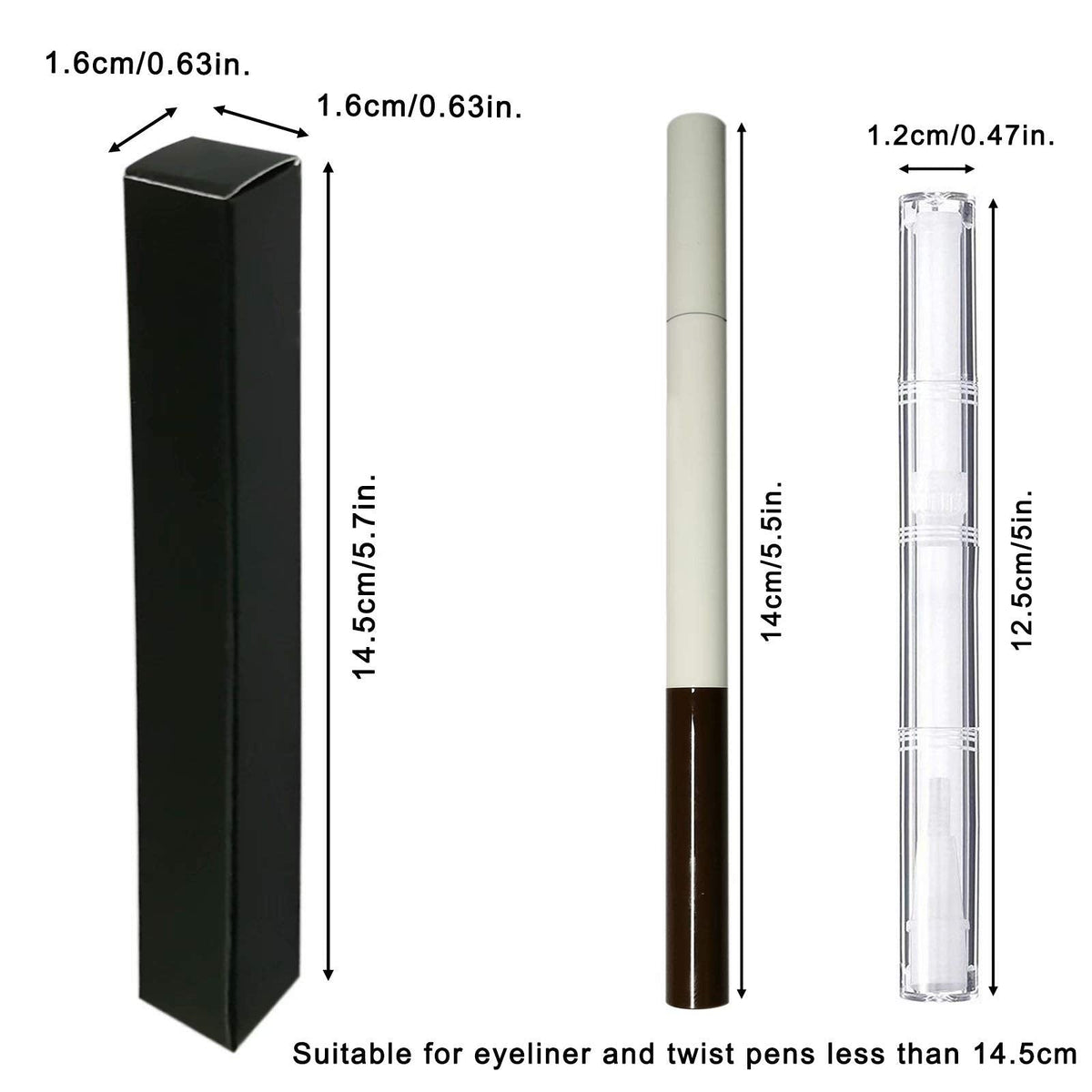 ANZKA 50 Pcs Eyeliner Packaging Boxes, 5.7x0.63x0.63 Inch Twist Pen Wrapping Box, Black Matte Cuticle Oil Pen Package Boxes Beauty & Personal Care ANZKA
