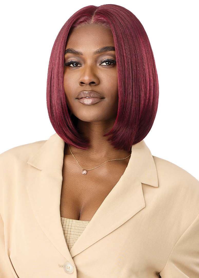 Outre Lace Front Wig - Perfect Hair Line 13X6 - NUEBLEND - Human Hair Blend - Straight Bob 12" (GINGER COPPER)