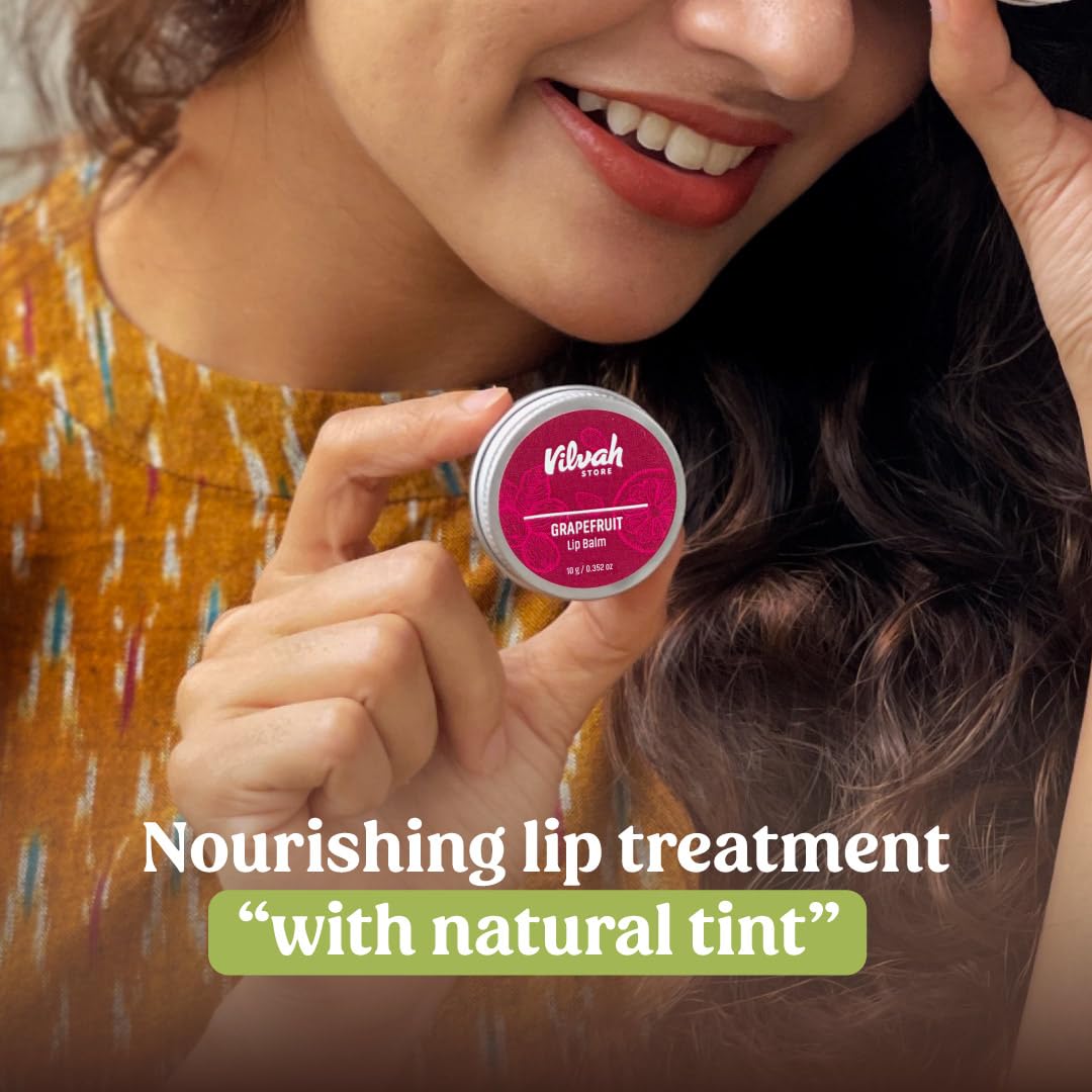 Vilvah Grape fruit Lip balm - 10g Beauty and Personal Care vilvah STORE